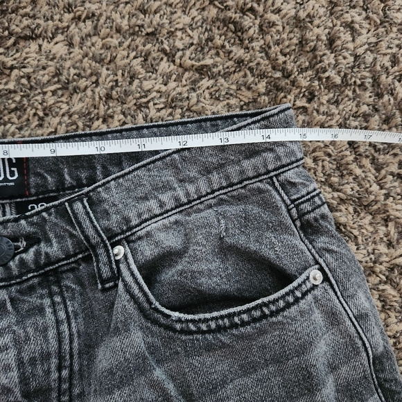 UO BDG Black Wash Distressed High Rise Slim Straight Jeans - Picture 9 of 11